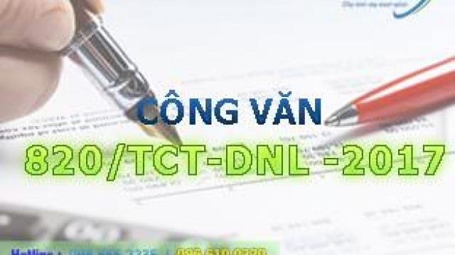 Công văn 820/TCT-DNL &#8211; hướng dẫn thực hiện hóa đơn điện tử 2017